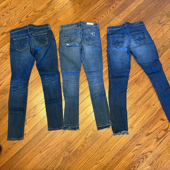 3 Size 25 AG Adriano Goldschmied Dark Wash Skinny Jeans - like new - Picture 2 of 2